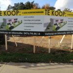 immosign tekoop bord v-vorm bouwborden werfborden bouw bord houten te koop borden werfafsluiting bouwschuttingReclame Huygen Reclamebedrijf Beringen Limburg Belgie 