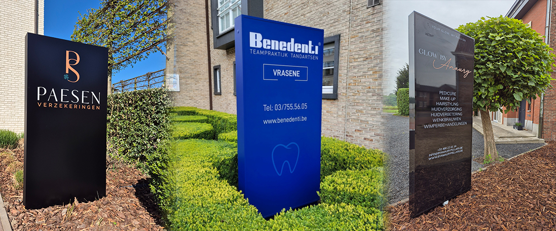 reclamzuil totem publiteitspaal publiciteitstotem reclamtotem reclamepilaar metalen reclamebord